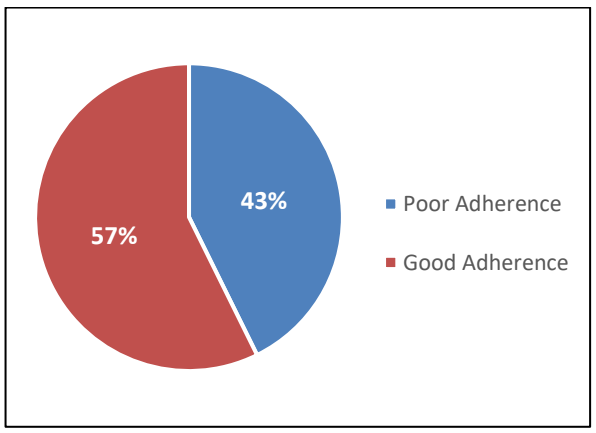 Level of medication adherence in study participants with depression at the Surakarta Psychiatric Hospital